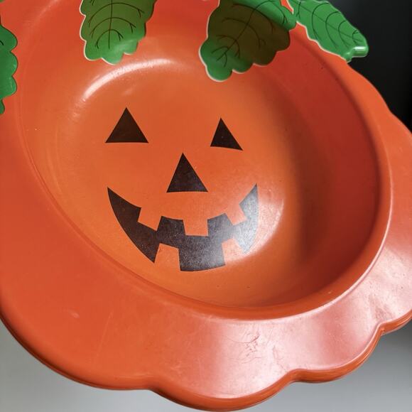Vintage Halloween Jack-O’-Lantern 80s Large Ullman Molded Plastic Pumpkin Bowl - Picture 12 of 12